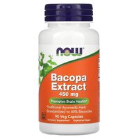 Натуральная добавка NOW Bacopa Extract 450 mg, 90 вегакапсул