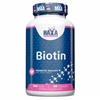 Витамины и минералы Haya Labs Biotin 500 mcg, 60 капсул