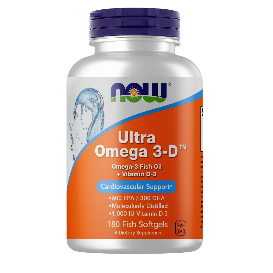Жирные кислоты NOW Ultra Omega-3-D, 180 капсул