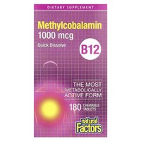 Витамины и минералы Natural Factors Methylcobalamin 1000 mcg, 180 жевательных таблеток
