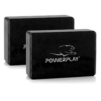 Блок для йоги PowerPlay 4006 Yoga Brick EVA 2шт, Black