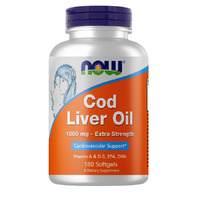 Жирні кислоти NOW Cod Liver Oil 1000 mg, 180 капсул