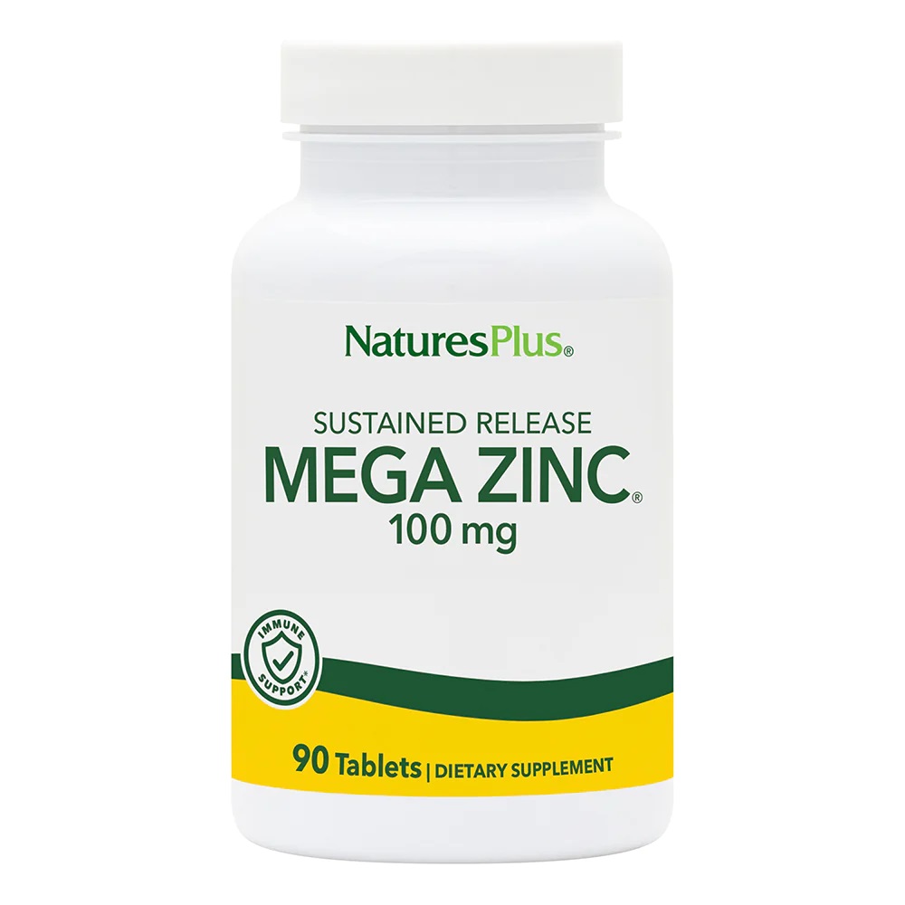 Вітаміни та мінерали Natures Plus Mega Zinc 100 mg, 90 таблеток