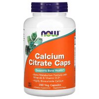 Витамины и минералы NOW Calcium Citrate Caps, 240 вегакапсул