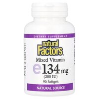 Витамины и минералы Natural Factors Mixed Vitamin E 134 mg, 90 капсул