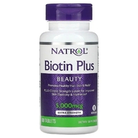 Витамины и минералы Natrol Biotin Plus 5000 mcg, 60 таблеток