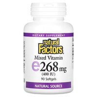 Витамины и минералы Natural Factors Mixed Vitamin E 268 mg, 90 капсул