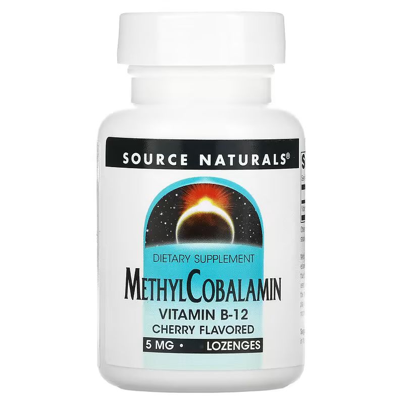 Витамины и минералы Source Naturals Methylcobalamin 5 mg, 30 леденцов