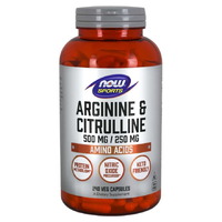 Аминокислота NOW Sports Arginine and Citrulline, 240 вегакапсул