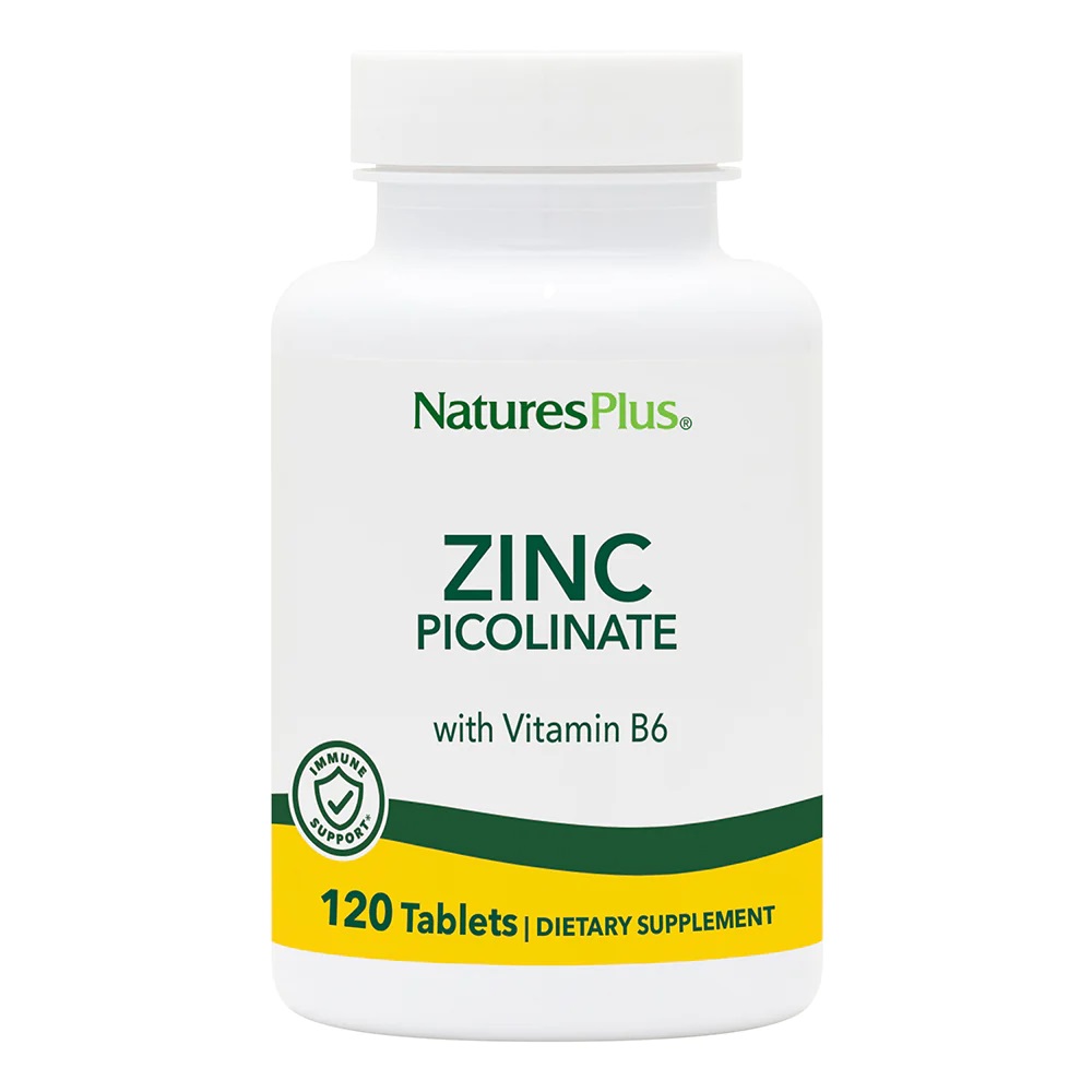 Вітаміни та мінерали Natures Plus Zinc Picolinate Vitamin B6, 120 таблеток