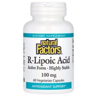 Натуральная добавка Natural Factors R-Lipoic Acid 100 mg, 60 вегакапсул