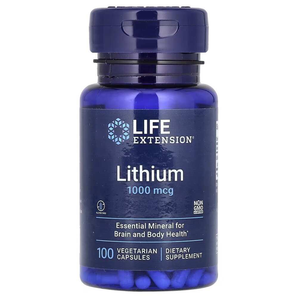Витамины и минералы Life Extension Lithium 1000 mg, 100 вегакапсул