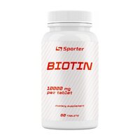 Витамины и минералы Sporter Biotin 10000 mcg, 60 таблеток