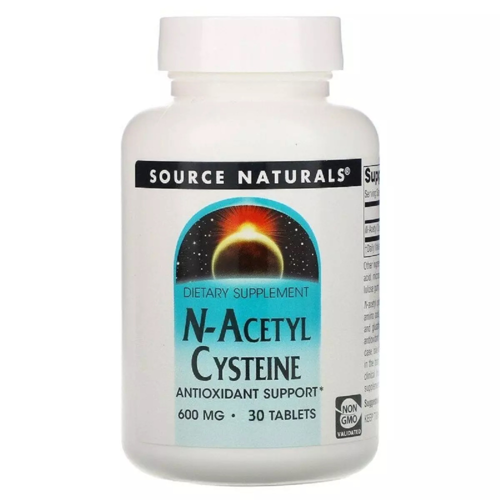 Аминокислота Source Naturals N-Аcetyl Cysteine 600 mg, 30 таблеток