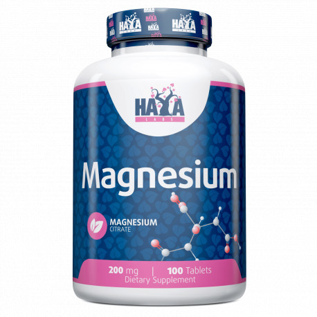 Витамины и минералы Haya Labs Magnesium Citrate 200 mg, 100 таблеток