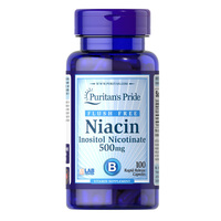 Витамины и минералы Puritan's Pride Niacin 500 mg Flush Free, 100 капсул