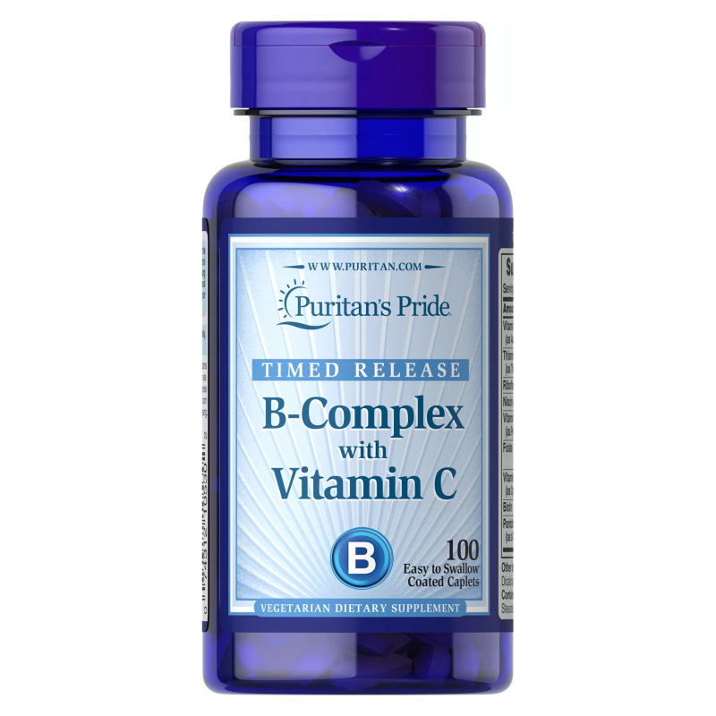 Витамины и минералы Puritan's Pride Timed Release B-Complex with Vitamin C, 100 вегакаплет