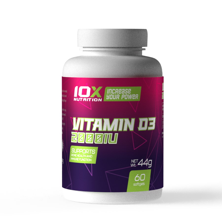 Витамины и минералы 10XNutrition Vitamin D3 2000 IU, 60 капсул