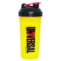 Шейкер Universal Nutrition 700 мл, с сеткой - желтый с черно-красной крышкой