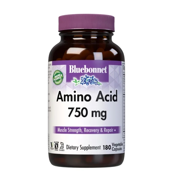 Аминокислота Bluebonnet Amino Acid 750 mg, 180 капсул