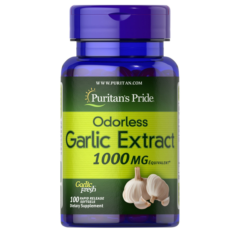 Натуральная добавка Puritan's Pride Odorless Garlic 1000 mg, 100 капсул