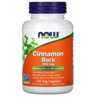 Натуральная добавка NOW Cinnamon Bark 600 mg, 120 вегакапсул