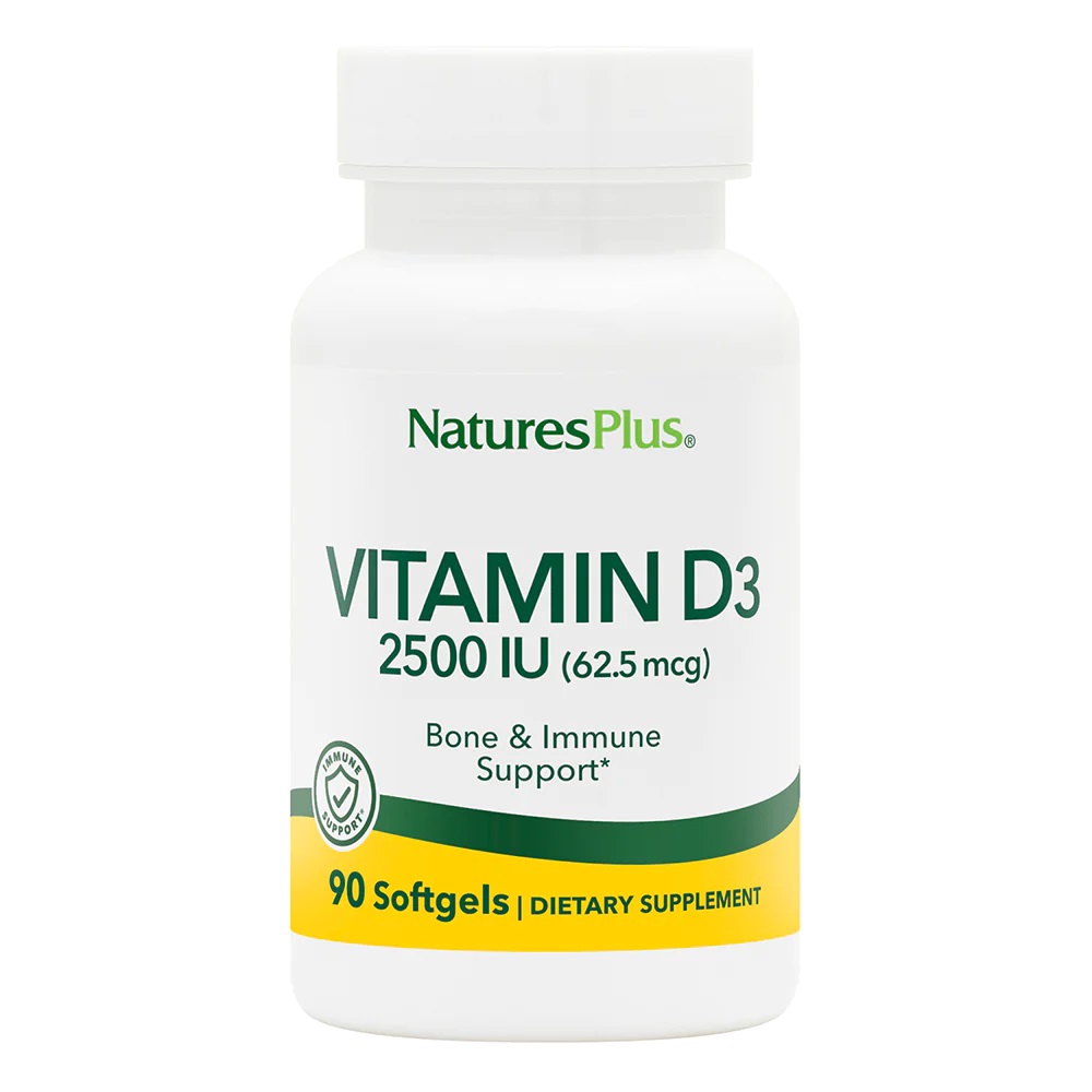 Витамины и минералы Natures Plus Vitamin D3 2500 IU, 90 капсул