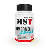 Жирные кислоты MST Omega 3 65% + D3 + K2, 60 капсул