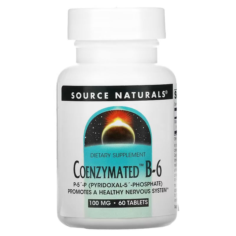 Вітаміни та мінерали Source Naturals Coenzymated Vitamin B6 100 mg, 60 таблеток