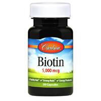 Витамины и минералы Carlson Labs Biotin 5000 mcg, 50 капсул