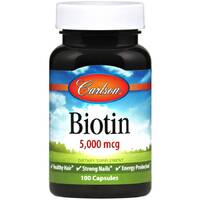 Витамины и минералы Carlson Labs Biotin 5000 mcg, 100 капсул