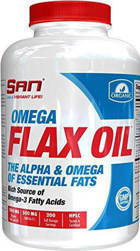 Жирные кислоты SAN Omega Flax Oil, 200 капсул СРОК 10.22