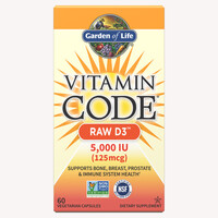Витамины и минералы Garden of Life Vitamin Code Raw Vitamin D3 125 mcg, 60 вегакапсул