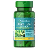 Натуральная добавка Puritan's Pride Olive Leaf Standardized Extract 500 mg, 60 капсул
