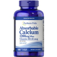 Витамины и минералы Puritan's Pride Absorbable Calcium with Vitamin D, 100 капсул