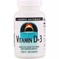 Витамины и минералы Source Naturals Vitamin D3 2000 IU, 200 капсул