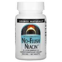 Витамины и минералы Source Naturals No-Flush Niacin 500 mg, 60 таблеток