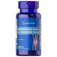 Натуральная добавка Puritan's Pride Boswellia 300 mg and Turmeric 300 mg, 60 каплет