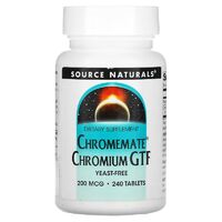 Витамины и минералы Source Naturals Chromemate Chromium GTF Yeast-Free 200 mcg, 240 таблеток