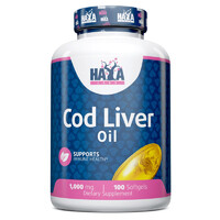 Жирные кислоты Haya Labs Cod Liver Oil 1000 mg, 100 капсул