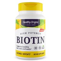 Витамины и минералы Healthy Origins Biotin High Potency 5000 mcg, 60 вегакапсул