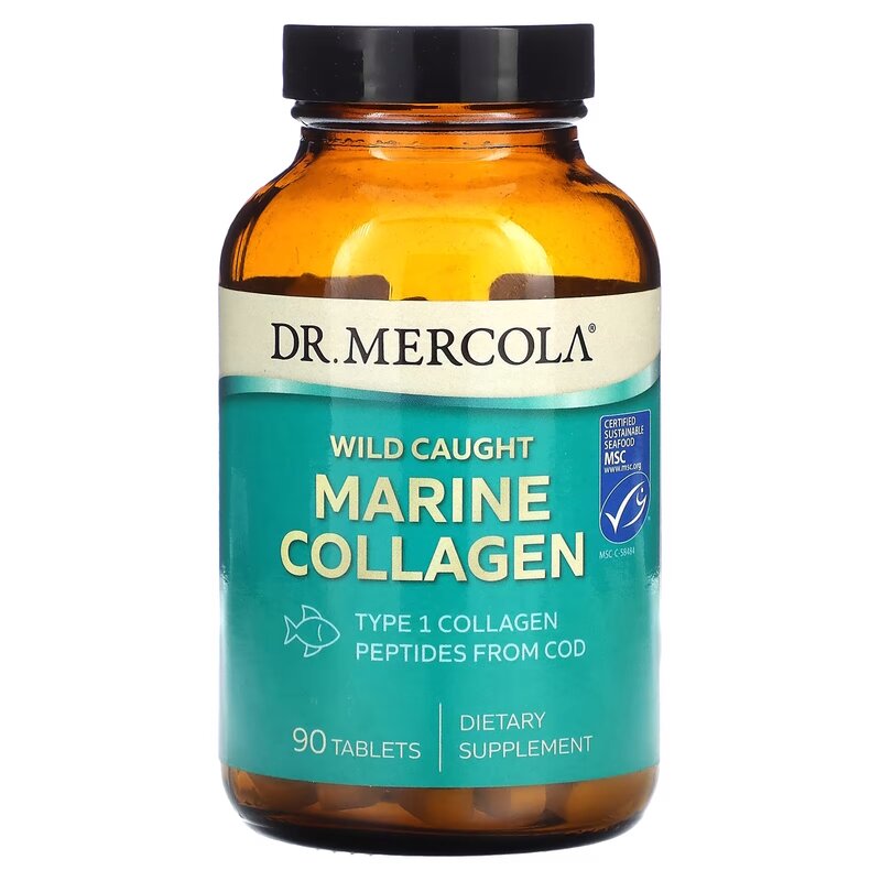 Препарат для суглобів і зв'язок Dr. Mercola Wild Caught Marine Collagen, 90 таблеток