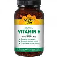 Витамины и минералы Country Life Natural Vitamin E, 60 капсул