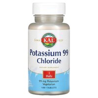 Витамины и минералы KAL Potassium Chloride 99 mg, 100 таблеток