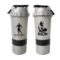 Шейкер Kevin Levrone + 2 контейнера, 500 мл, Grey/Black