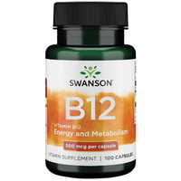 Витамины и минералы Swanson Vitamin B12 500 mcg, 100 капсул