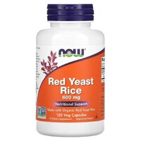 Натуральная добавка NOW Red Yeast Rice 600 mg, 120 вегакапсул