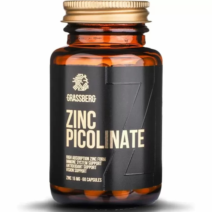 Вітаміни та мінерали Grassberg Zinc Picolinate 15 mg, 60 капсул