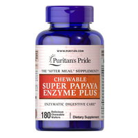 Натуральна добавка Puritan's Pride Super Papaya Enzyme Plus, 180 жувальних таблеток