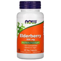 Натуральная добавка NOW Elderberry 500 mg, 60 вегакапсул